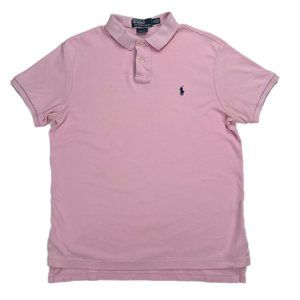 (Like New) Polo Ralph Lauren Pink Custom Fit Short Sleeve Polo Shirt - M